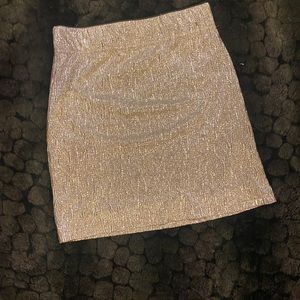 Gold Crepe Mini Skirt
